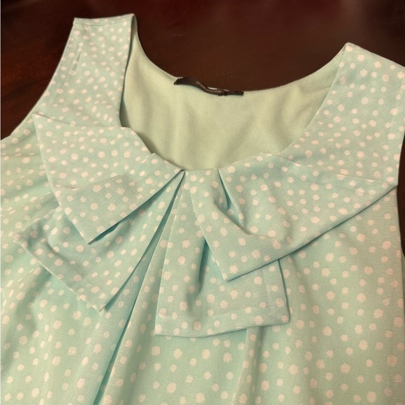 Maurice’s Soft Blue Bow Polka Dot Tank Small S - Picture 3 of 8